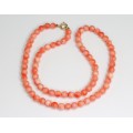 elegant colier coral Peau D'ange. aur 14k. atelier italian